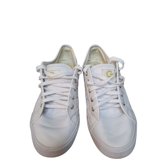 G By Guess Backer 2 Sneakers Women Sz 8M White Lace Up Designer Boho - Picture 3 of 6